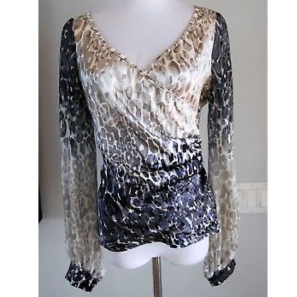 Parisian animal print silk blouse